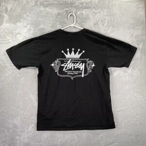 Stussy T-Shirt Mens Large Graphic Tee Short Sleeve Crew Neck Streetwear Black